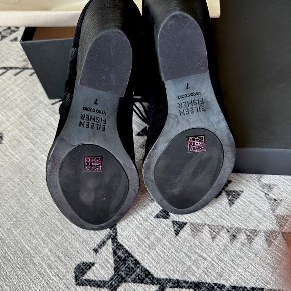 Eileen Fisher Suede Peep-Toe Boots - Picture 4 of 4